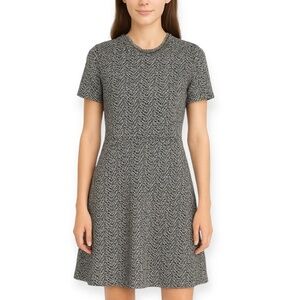 NWT Katherine Barclay Montréal Sweater Dress Size 8 Black & White